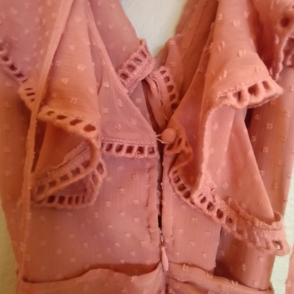 Asos Ruffled Asymetric Swiss Dot Sheer Layered Tiered Feminine High Low Maxi - Picture 7 of 14